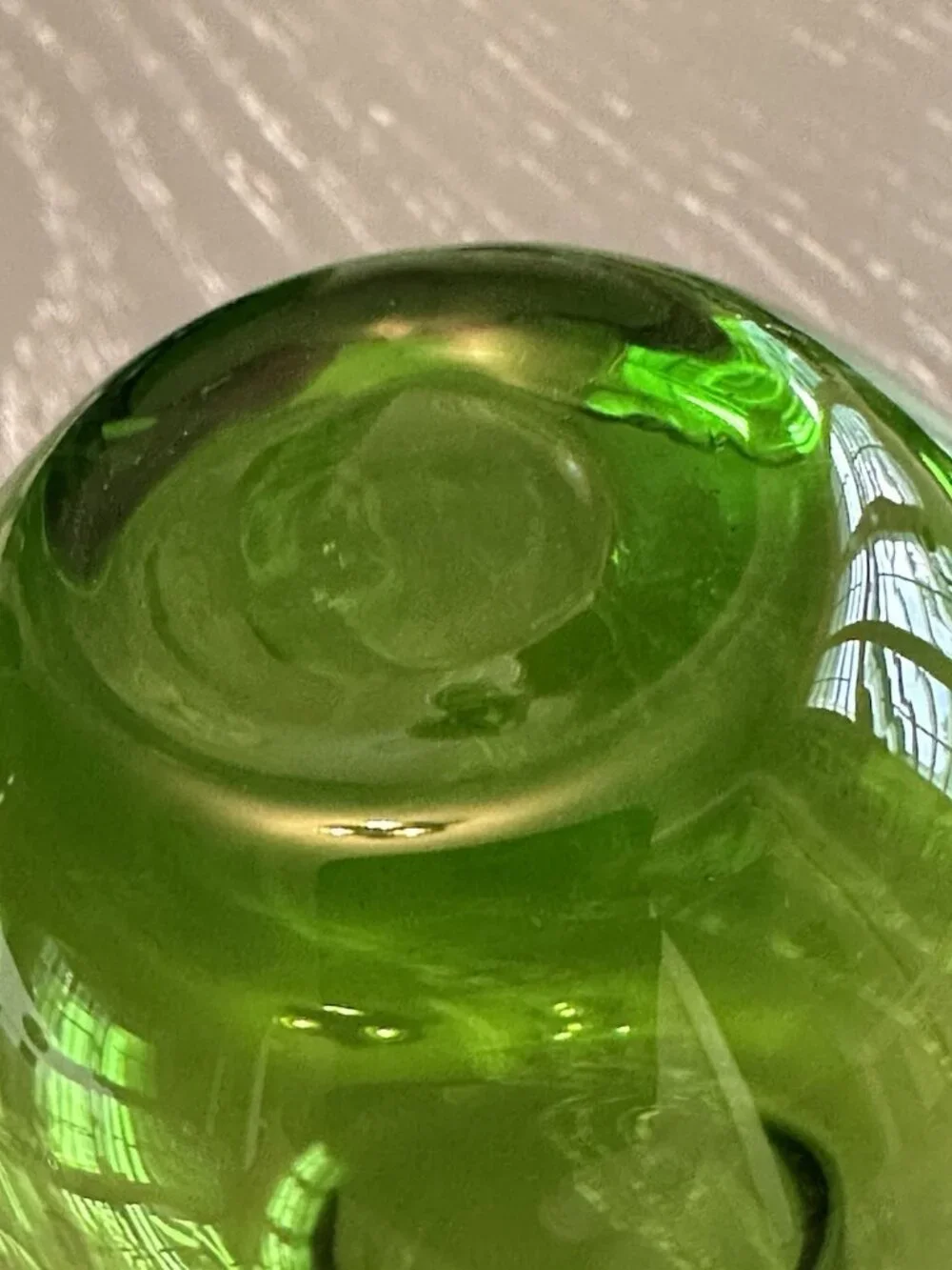 Emerald Green Miniature Blown Glass Bud Vase Onion Bulb Base Pontil Mark 3.75